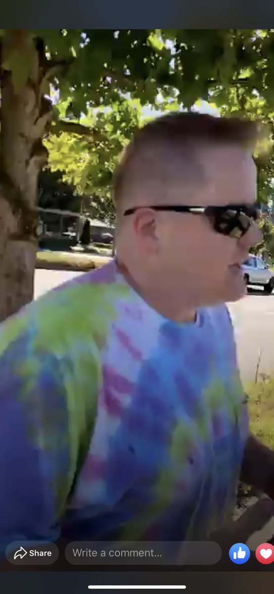 Meanwhile tie dye guy was completely incensed at D, a WOC, that she was yelling at him to get off the man, about his response being completely inappropriate and the man was obviously in crisis. He became enraged at her, got in her face (unmasked), yelling & cursing, etc >>>