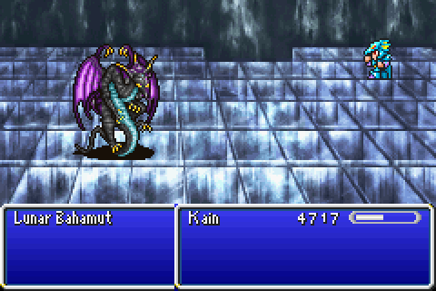 If Kain tells his dark side to fuck off--which doesn't work in the long term, but w/e--he fights Lunar Bahamut and the blood-stained lance becomes the bitchin' Abel Lance. (5/%)