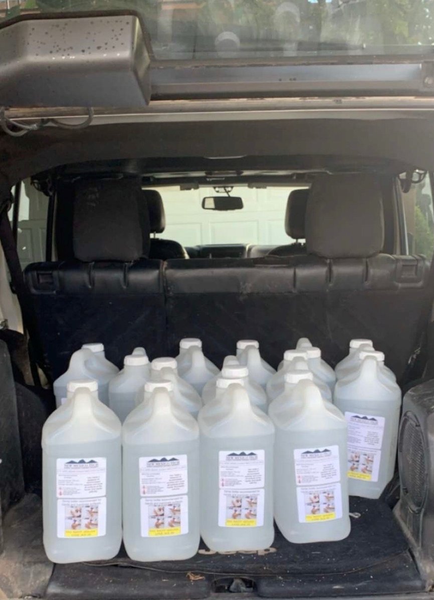 This week we'd like to thank <a href="/HealthAero/">AERO Healthcare USA</a> for their donation of 288 gallons (4,608 8oz bottles) of hand sanitizer! <a href="/CovidNm/">NM Covid-19</a> is getting this into the hands of New Mexicans to deliver to the Jicarilla Apache Tribal Community and the Bosque School in Albuquerque. #ThankfulThursday