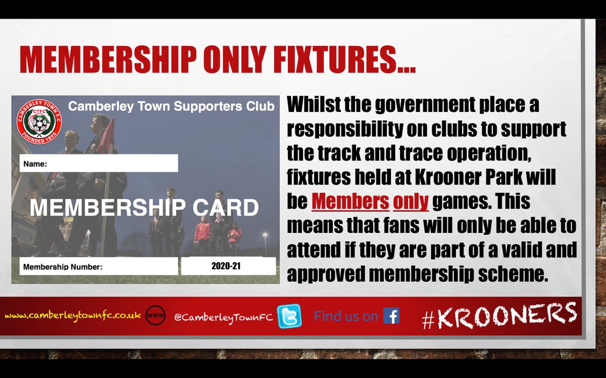 The club have decided that to support the track and trace scheme fixtures at Krooner Park will be member only games.This will apply to all spectators; home, away or neutral fans! Read on for further details!