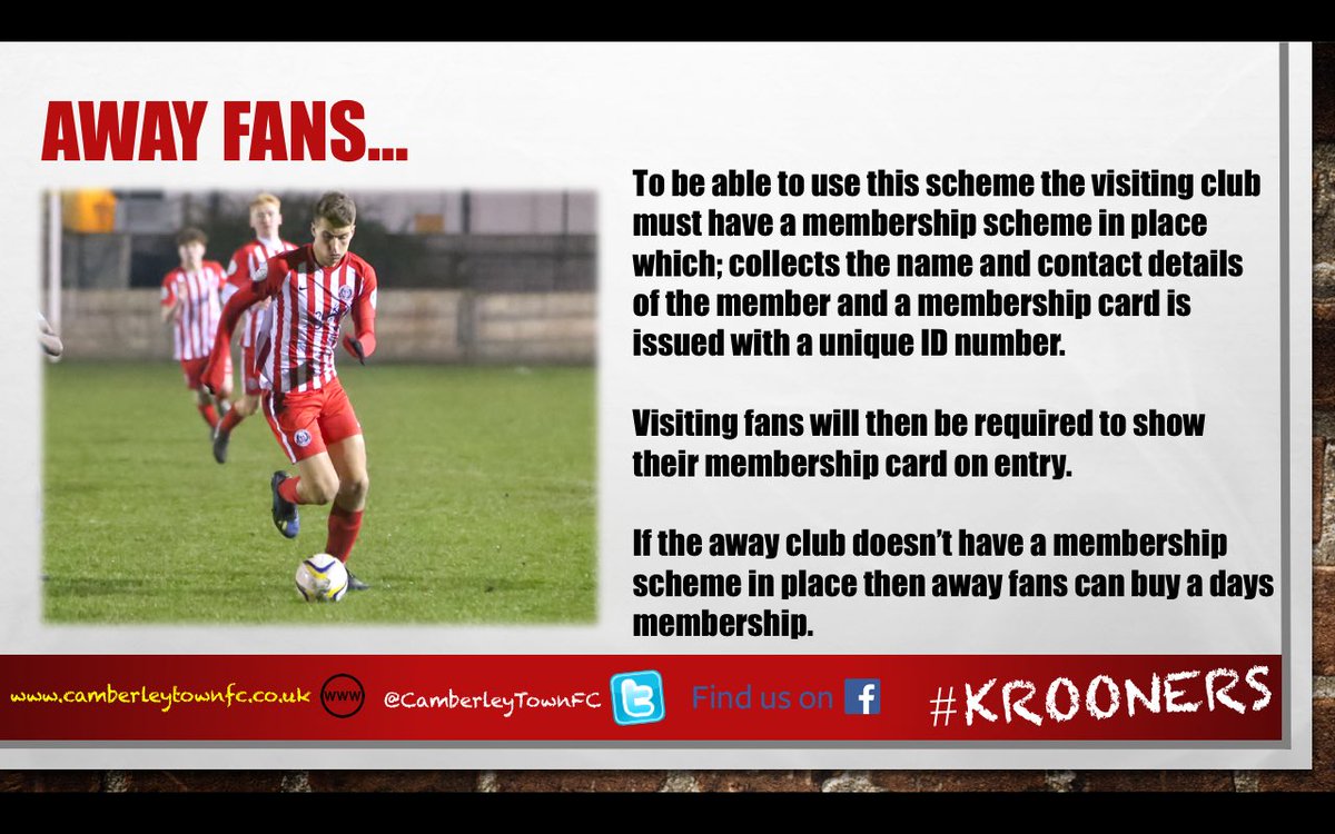 AWAY FANS | if your club operates a membership scheme which: - Collects vital track & trance info- Issues a membership card with a unique IDThen bring your membership card and you will not be required to complete any paperwork on entry!