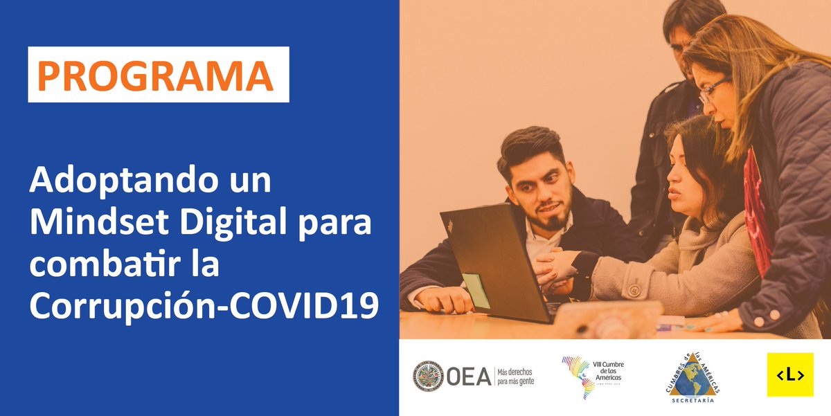 CumbreAmericas's tweet image. Las tecnologías digitales impregnan todos los aspectos de la vida y las organizaciones. Participa en nuestro curso virtual y expande tu #MindsetDigital para luchar contra la #CorrupciónCOVID19   
Más info: bit.ly/SASMindsetDigi…     
Regístrate aquí: bit.ly/registroSAS