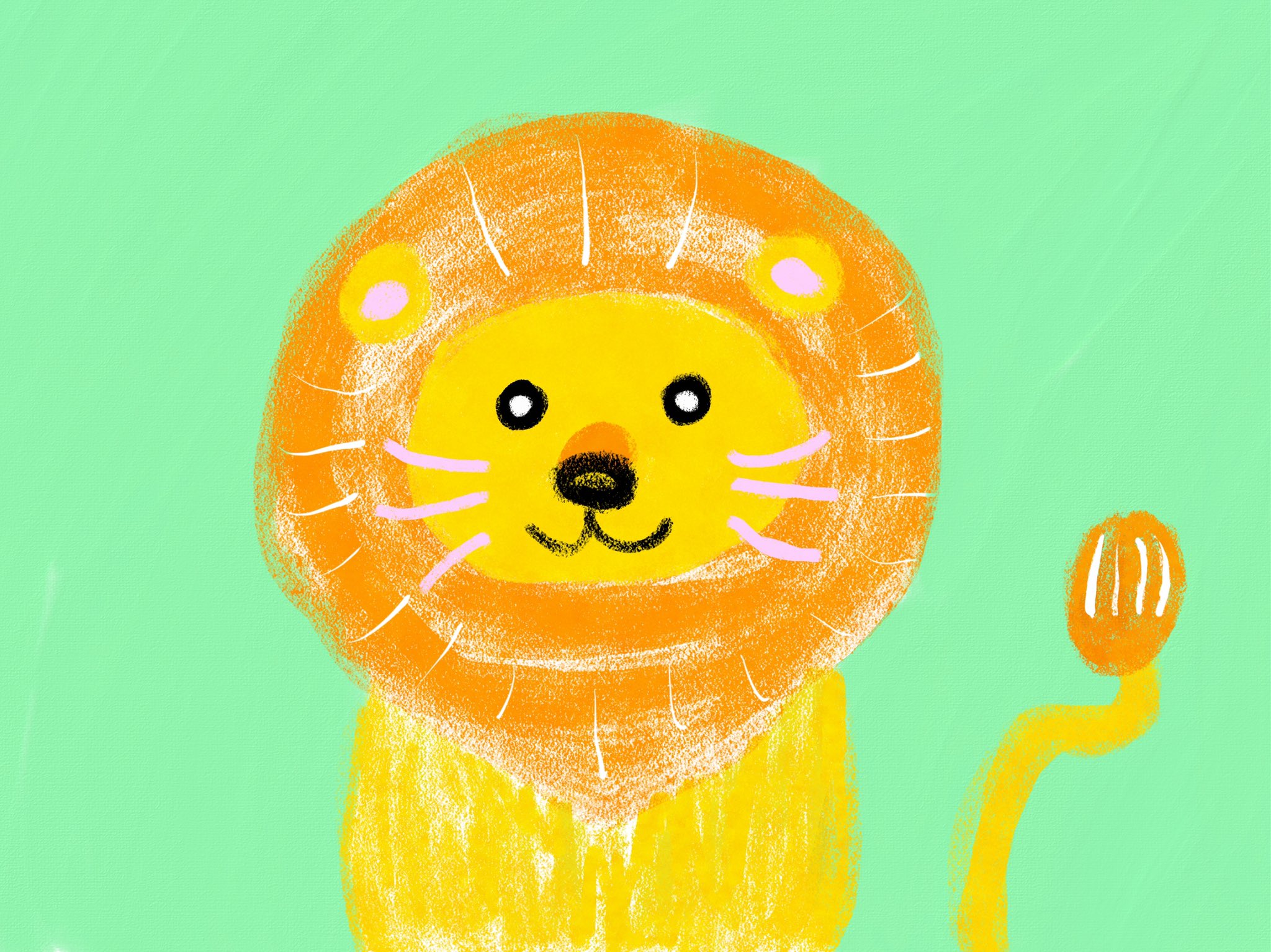 Aki こちらは趣味垢でーす かわいいライオン アート 絵 Artlife Illust Illustrator Illustration イラスト イラストレーター 動物 ライオン かわいい パステル 動物イラスト 芸術同盟 絵描きさんと繫がりたい イラスト好きな人と繋がり