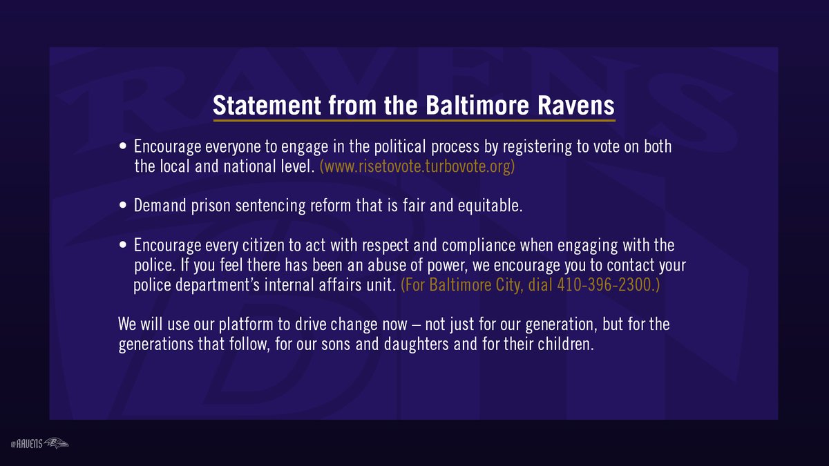 Statement from the Baltimore Ravens:
