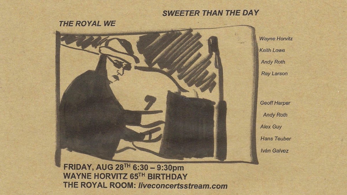 shmproject's tweet photo. #StaycationFestival @shmproject ExecDir @waynehorvitz's #bday is coming soon! Join us Friday 8/28 @ 6:30pm for his bday #livestream w/ The Royal We and Sweeter Than The Day on the @TheRoyalRoom stage via @LiveconcertsS (Musicians are following all #WADeptHealth guidelines.) https://t.co/xaY03m4xuY