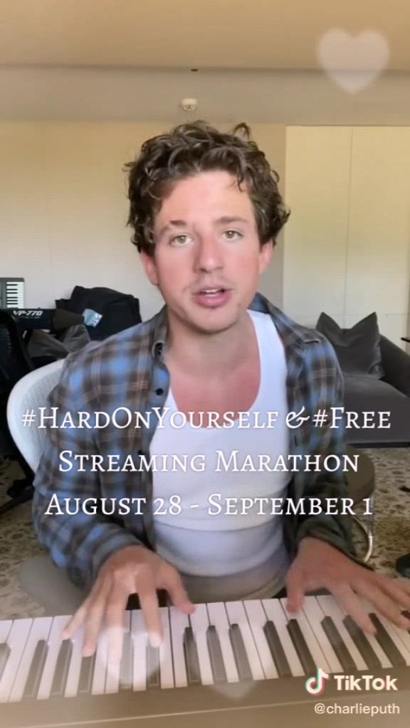 #HardOnYourself & #Free Streaming Marathon 🥳🎊
August 28 - September 1
All info on the link in my bio! 
@charlieputh #CharliePuth
#StreamingMarathon 💚