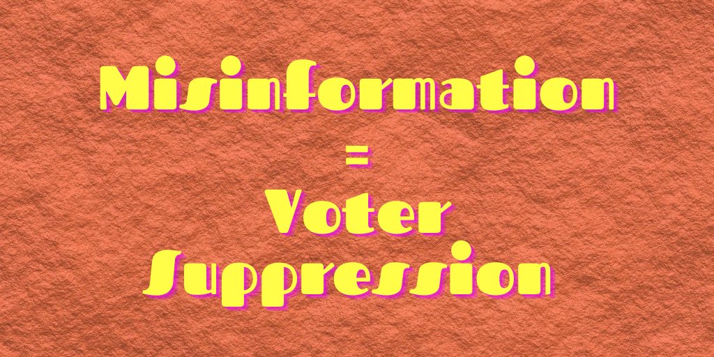 Sharing misinformation IS a form of voter suppression. To find updated, accurate information visit  http://azsos.gov  or  https://electionprotectionaz.org/voter-resources-az/