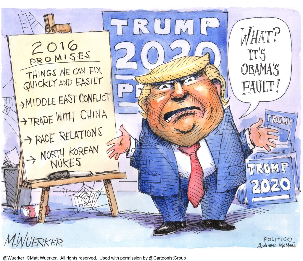 CartoontheVote's tweet photo. #PromisesMadePromisesKept?
And...#CovidDeaths #ClimateChangeHoax #MassiveUnemployment after less job growth than #ObamaBiden
#BillionaireTaxCut
#TexasVAzar may take away #ACA
#DonaldTrump: #ITakeNoResponsibilityAtAll #BlameObama
#ItisWhatItIs
Archival @wuerker
RT @editorial_toons https://t.co/HuzgikoWlx