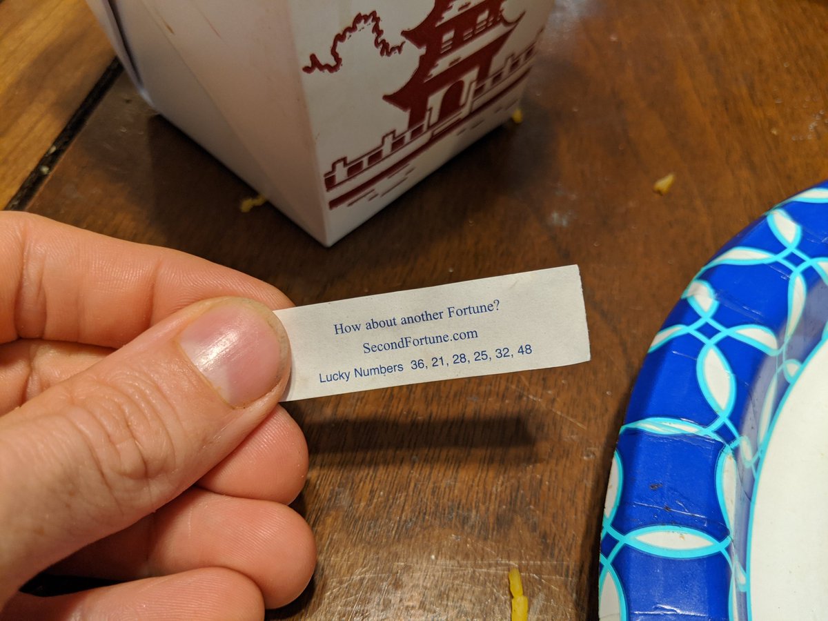 ProfBueller's tweet photo. My fortune is not quite accurate tonight. https://t.co/a1Ovf1bAfu