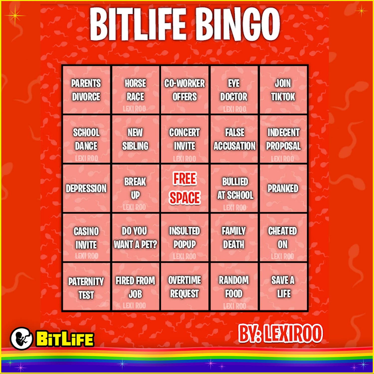 picture Life Bingo Challenge bitlife on twitter bitlife bingo we