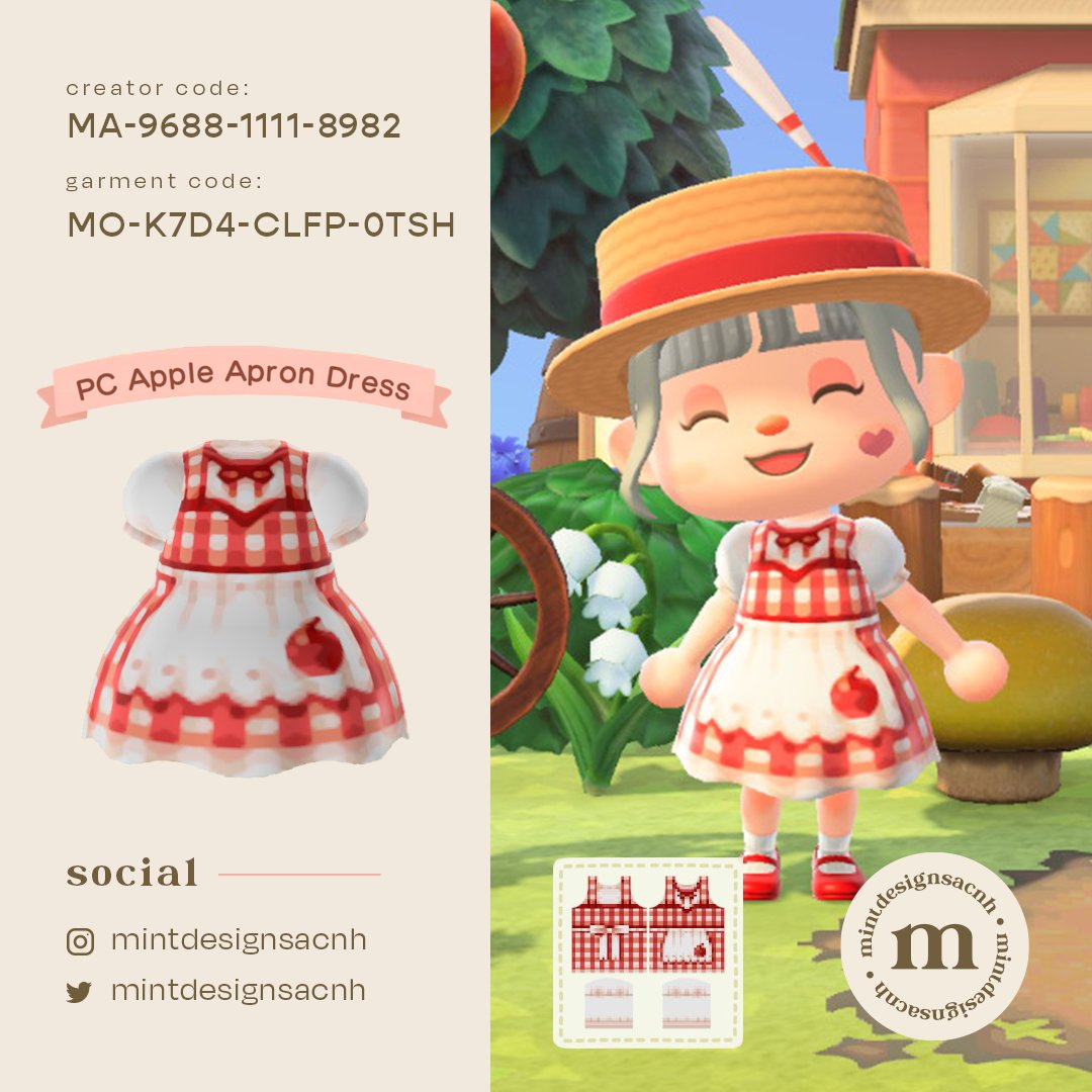 mintsoups's tweet image. Finished the different versions of the Animal Crossing: Pocket Camp "Apple Apron"! 🌻🍎

I hope you enjoy these as much as I do! 

#ACNHDesigns #acnhdesign #ACNH  #Nintendo 
#NewHorizons #acpc #PocketCamp