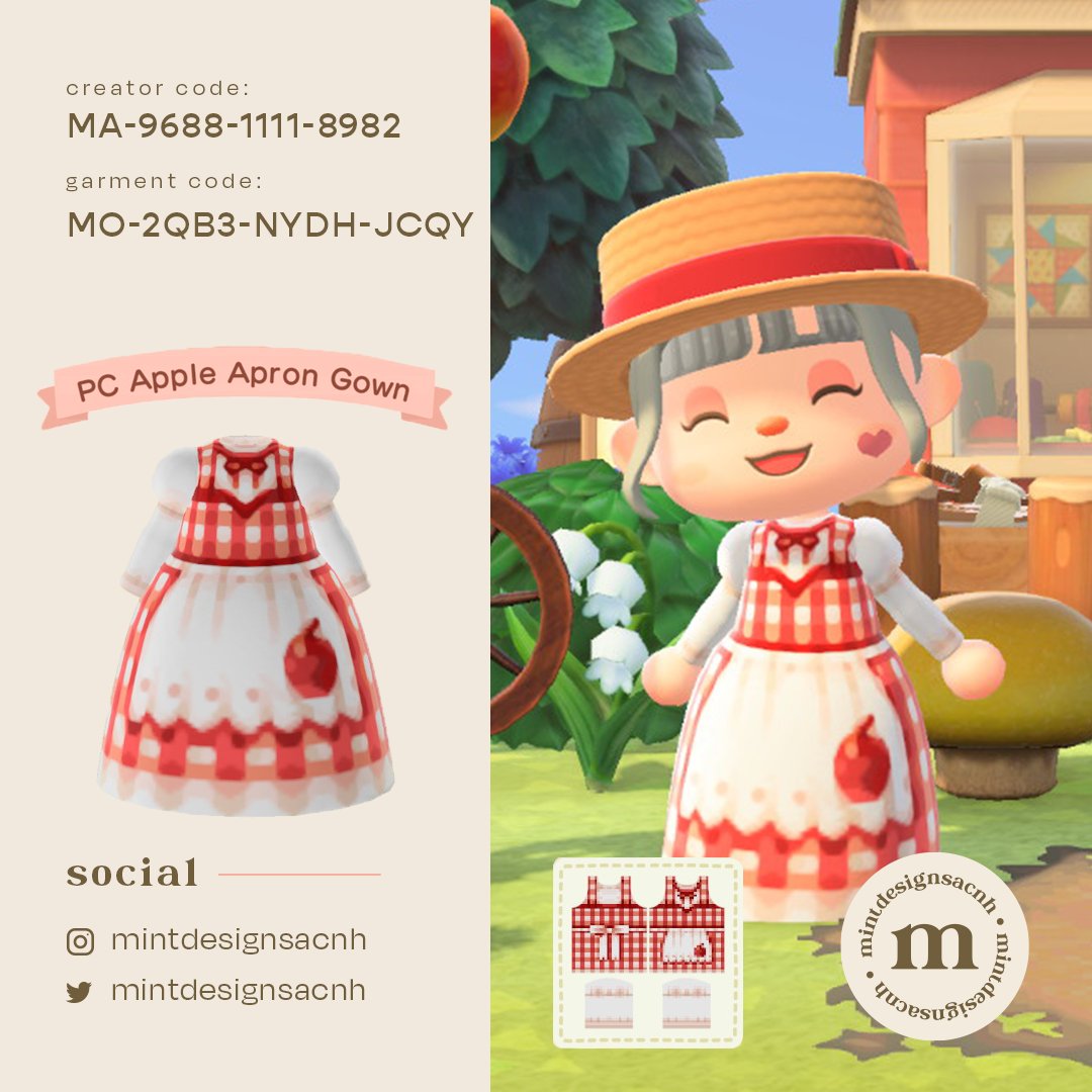 mintsoups's tweet image. Finished the different versions of the Animal Crossing: Pocket Camp "Apple Apron"! 🌻🍎

I hope you enjoy these as much as I do! 

#ACNHDesigns #acnhdesign #ACNH  #Nintendo 
#NewHorizons #acpc #PocketCamp