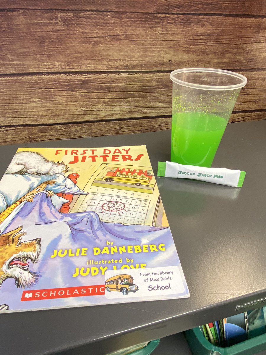 MrsLenich's tweet photo. Another great first day with kiddos! We made jitter juice to calm our nerves! https://t.co/Y9IGIiGOAg