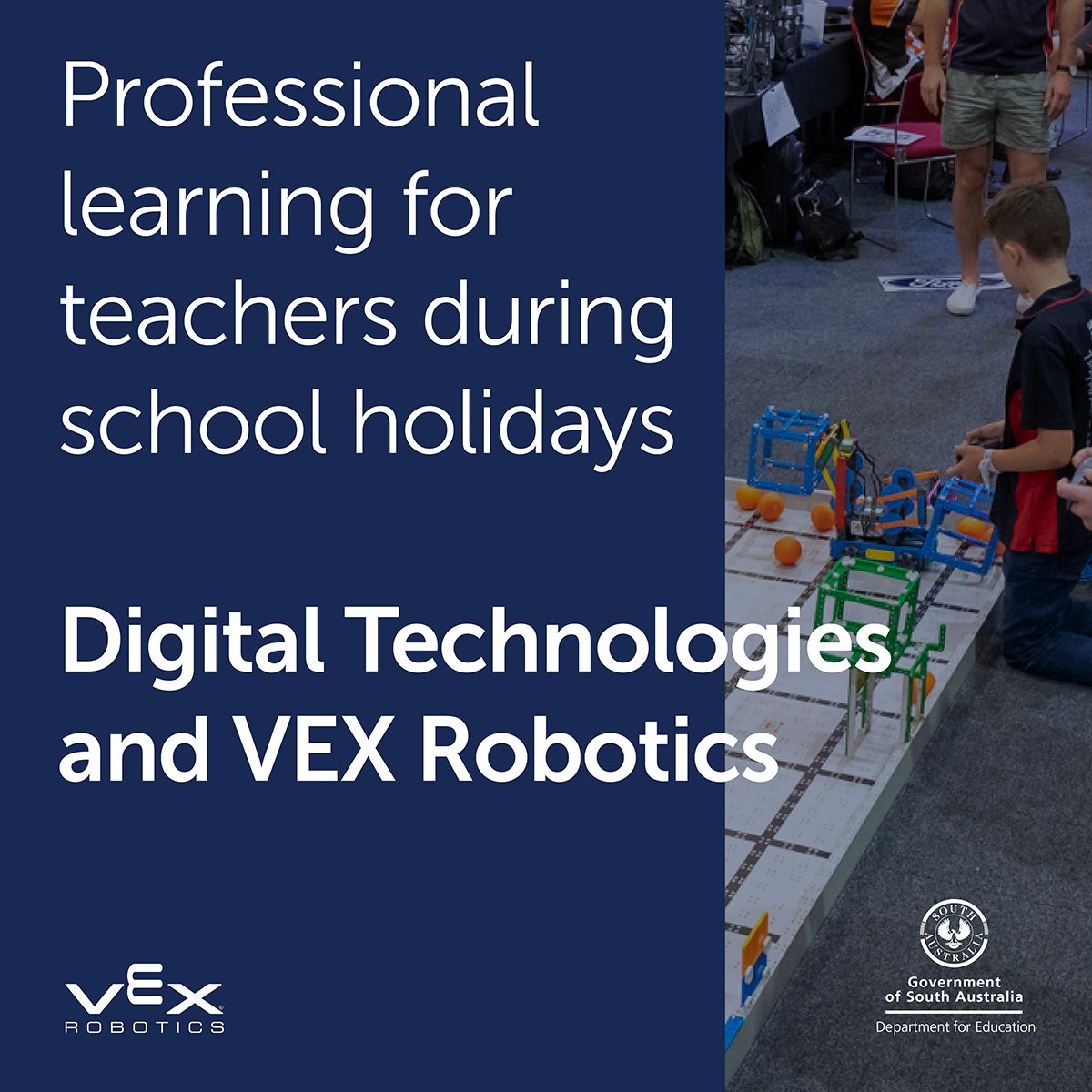 Open to SA Dept for Ed teachers of students in Yrs 5 - 9, this one-day #ProfessionalLearning event is an opportunity to engage with robotics-based teaching &amp; learning.
 
Closing: Fri 11 Sept 2020
 
Further info: ow.ly/rx2p50BamzZ
 
(LearnLink acc req)
 
#DeptEdSA #EduSAGov