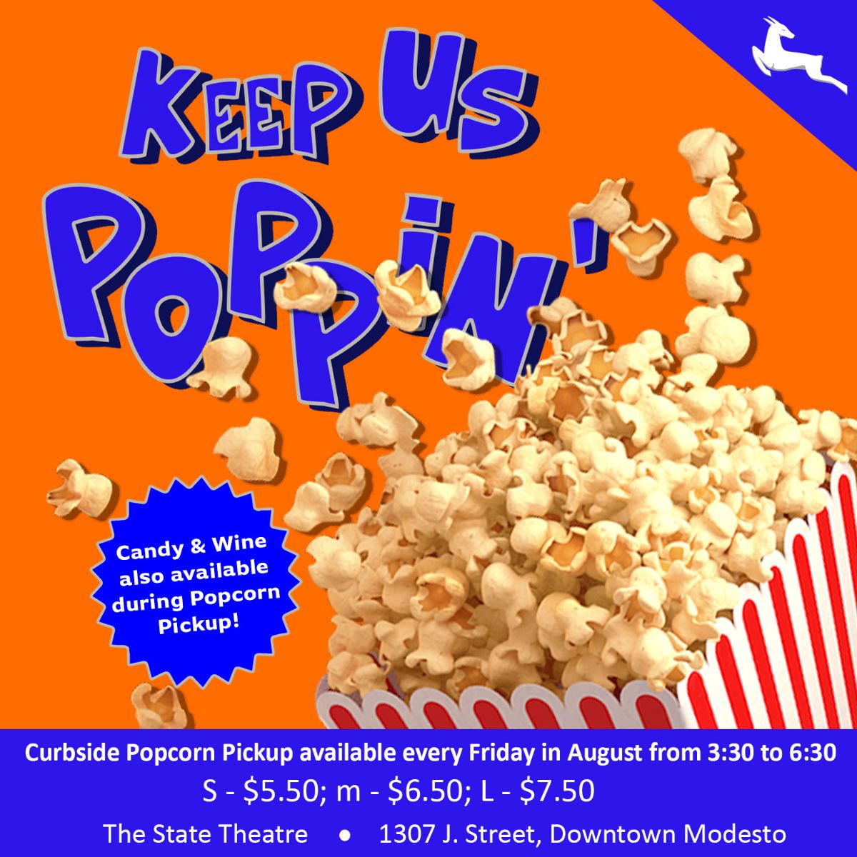 Keep us popping! Curbside Popcorn Pickup this Friday at The State! - mailchi.mp/thestate/weekl…