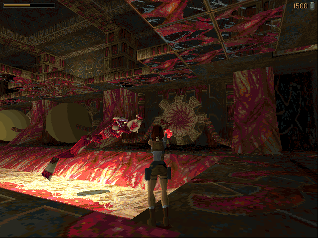 every now and then i remember that most ppl who played original tomb raider on ps1 never finished it, so here's a reminder than the final area, atlantis, was made of meat and populated by skinless nightmare monsters who burst out of eggs