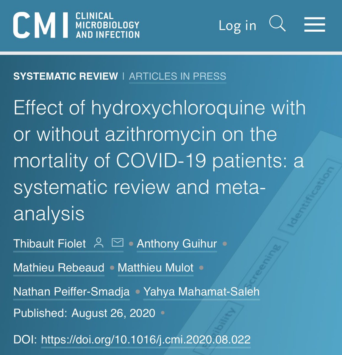 BUCKLE UP—huge HYDROXYCHLOROQUINE &  #COVID19 meta-analysis of all useable trials & observational studies w/ 30,000—11,932 participants on HCQ, 8,081 on HCQ+azithromycin & 12,930 control.  Result? Big fat null. Trials or not. HCQ+azithro even worse!   https://www.clinicalmicrobiologyandinfection.com/article/S1198-743X(20)30505-X/fulltext