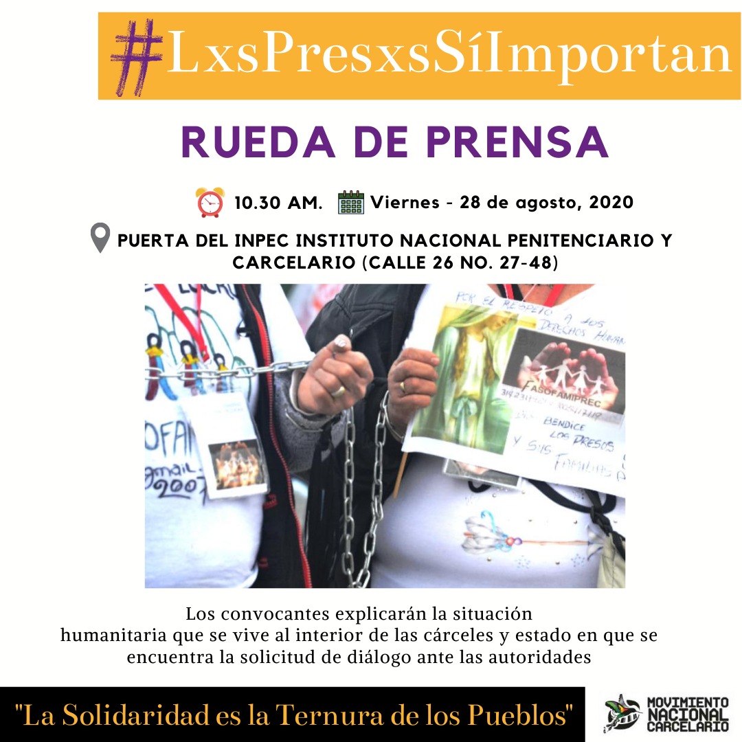 RedRedHer's tweet photo. Con conversatorio se van finalizando las actividades de la jornada de hoy que se reanudará mañana y en la que habrá una rueda de prensa a las 10:30 a las puertas del @INPEC_Colombia para explicar situación humanitaria y estado solicitud de diálogo con las autoridades #ddhh https://t.co/3IIll7WlTw