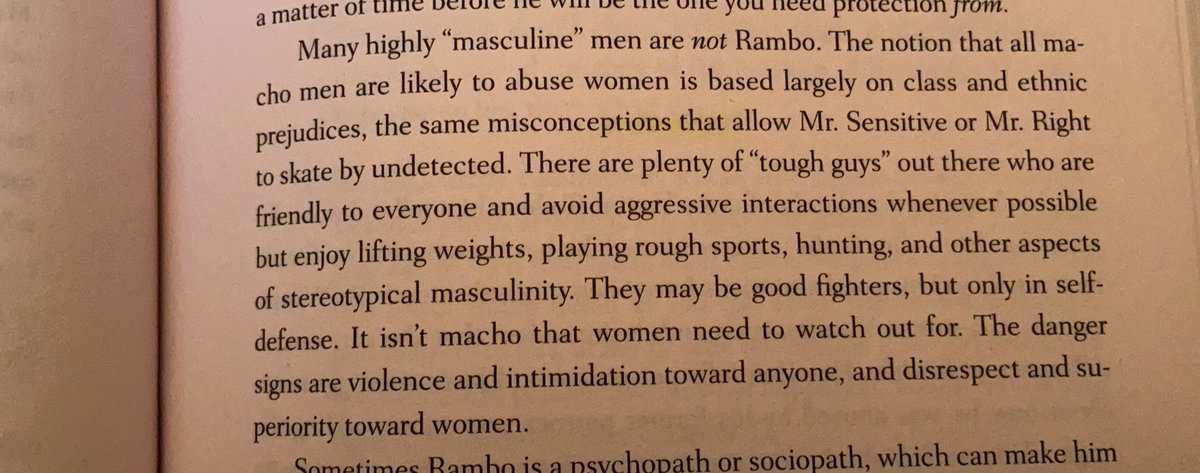 “This style of abuser can be particularly appealing because Rambo can make you believe they wish to look after you your safety and claim to enjoy the role of “protector’.”“However, not all highly ‘masculine’ abusers are Rambo...”