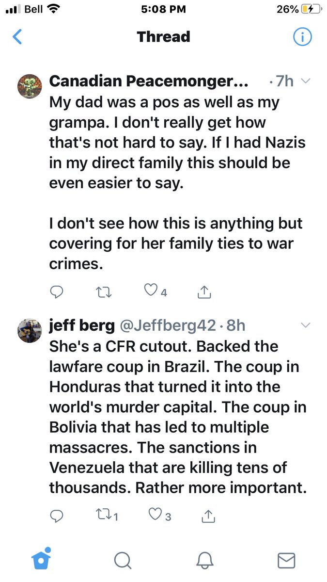 Freeland is being smeared using Russian generated smears, and is now being linked to the far right take over of Brazil & Bolivia and attempted far right coup of Venezuela. Busy lady.Amazing level of disinformation, directed by Russian operatives, to unseat the LPC.