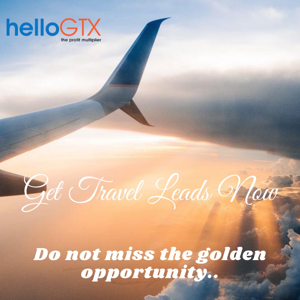 "Do not miss the golden opportunity to generate as many travel leads.

Travel is getting back on its feet and so should you!

As a travel agent, this is is best time to own the helloGTX tool which generates quality leads."

hellogtx.com