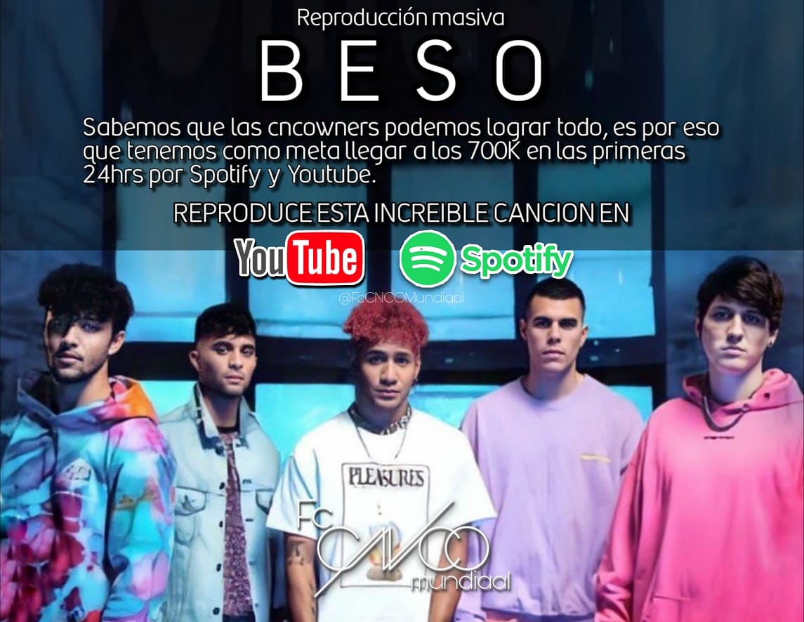 CncoMundial's tweet photo. Sabemos que podemos lograr todo, es por eso que queremos sumar 700k de esta increible cancion en YOUTUBE Y SPOTIFY
reproducion masiva todo el dia
#fccncomundial @CNCOmusic https://t.co/E7tbXjaAhc