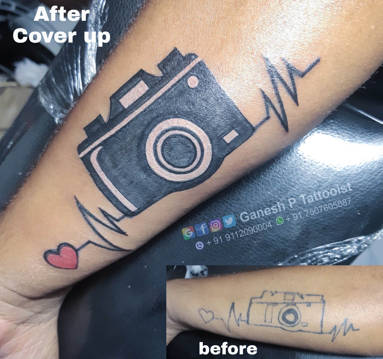 Artist Swami Sharan on Twitter Work done Small camera tattoo for  photographer DM me for more details cameratattoo tattooforphotographer  tattoosleeve tattoo tattooist tatto tattoo2me instatattoos  tattooartist tattooart 