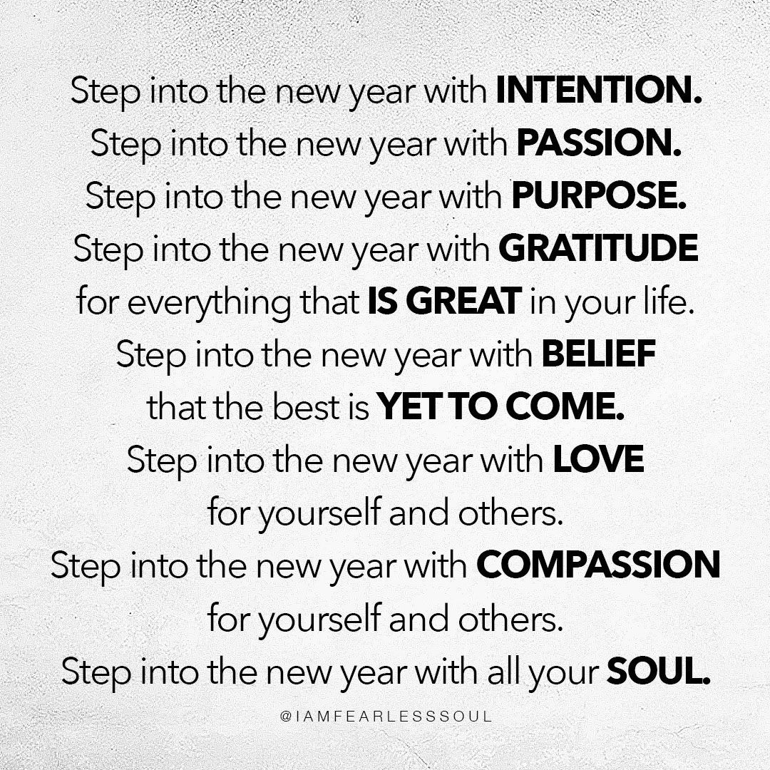 step into the new year with intention.