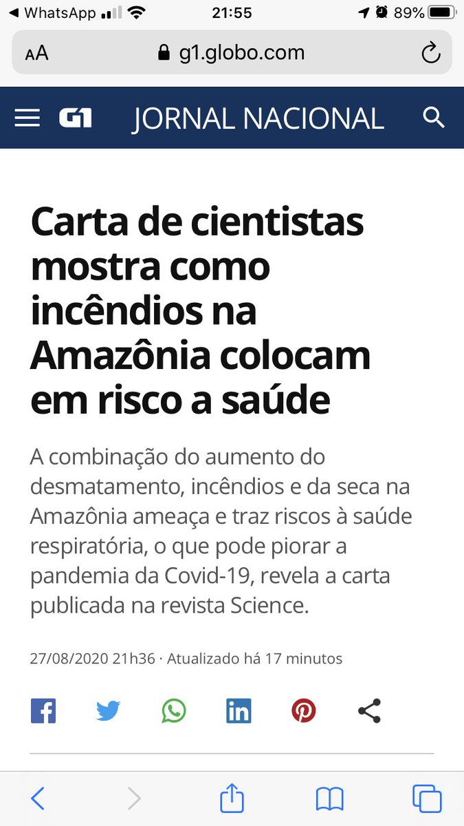 @MapFireProject (@mapfireproject) on Twitter photo Reportagem do <a href="/jornalnacional/">Jornal Nacional</a>
“Carta de cientistas mostra como #incêndios na #Amazonia colocam em risco a #Saude “. Participação de <a href="/LianaAmazonia/">Liana anderson</a> , coordenadora do projeto #MapFire, financiado pelo <a href="/IAI_news/">IAI</a>
g1.globo.com/jornal-naciona…
<a href="/ScienceMagazine/">Science Magazine</a>
#Fires #Forest #health Reportagem do <a href="/jornalnacional/">Jornal Nacional</a>
“Carta de cientistas mostra como #incêndios na #Amazonia colocam em risco a #Saude “. Participação de <a href="/LianaAmazonia/">Liana anderson</a> , coordenadora do projeto #MapFire, financiado pelo <a href="/IAI_news/">IAI</a>
g1.globo.com/jornal-naciona…
<a href="/ScienceMagazine/">Science Magazine</a>
#Fires #Forest #health
