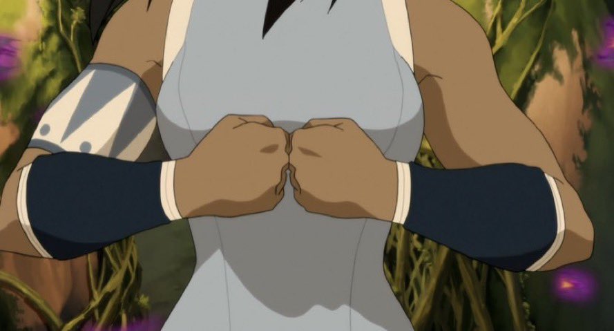 Korra’s arms: a very necessary thread