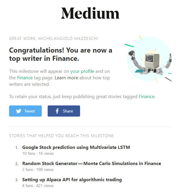 ardito_bryan's tweet photo. I am very happy to be recognized as one of the top writers in Finance on Medium!

Best selection:
https://t.co/Mj1nuSwdTy

#artificialintelligence #machinelearning #finance #quantitativefinance #quantitativetrading #deeplearning #writingediting #publishing #medium #algorithms https://t.co/4eFZcSO59W