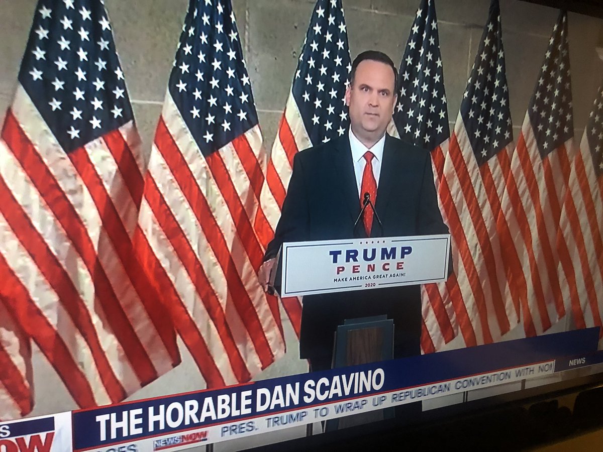 TylerCalver's tweet photo. Who did Dan Scavino upset to get this kind of treatment? #Horable And how does no one at the #RNC notice this and not change it? https://t.co/YHrVMc70j3
