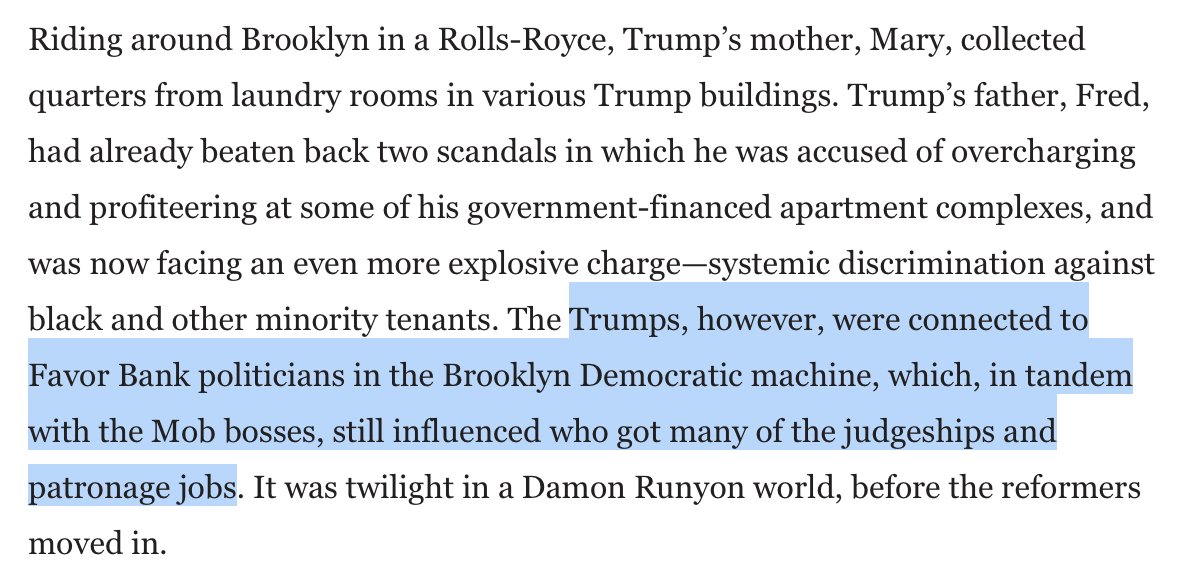 4/ Fred was the business front for the original bosses, then the men who succeeded them. Specifically, the Genovese crime family. You know… Roy Cohn’s “clients”. https://www.vanityfair.com/news/2017/06/donald-trump-roy-cohn-relationship