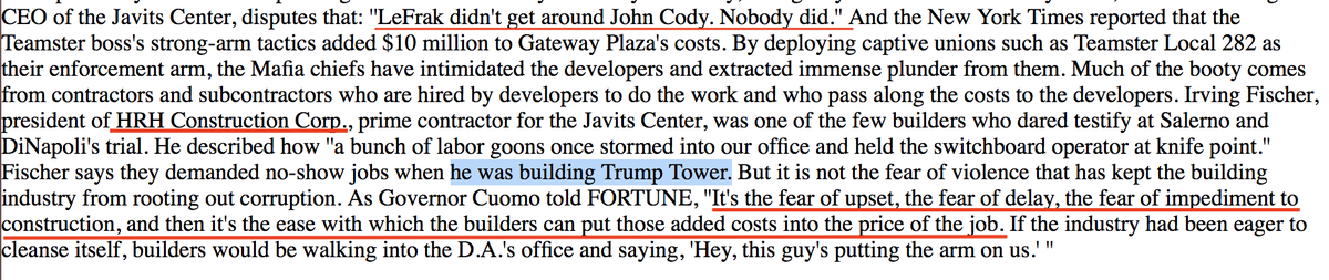 5/ Fred was their money man. They USED him to MAKE money. Big construction contracts on projects only made possible b/c Fred’s bosses controlled the territory & unions. He gave the mob a legitimate path to make a fortune. But, if it wasn’t him, it woulda been someone else.