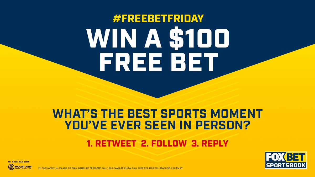 🚨 WIN A $100 FREE BET! 🚨
 
Five randomly selected people will win. 🤑

👉 Go to IG &amp; Facebook for 3x the entries.

#FreeBetFriday🆓💰