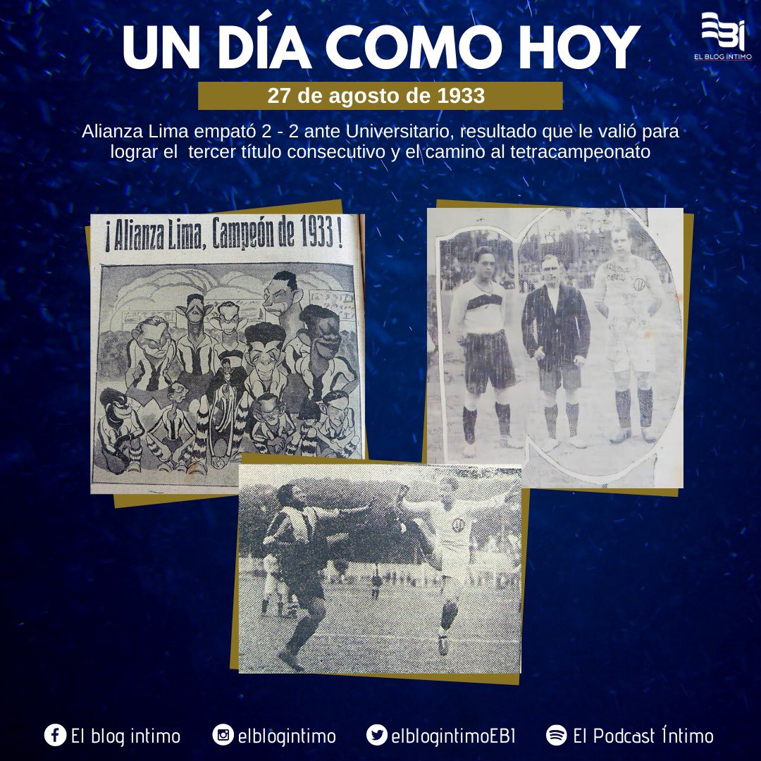 elblogintimoEBI's tweet photo. El #CaminoAlTetra se hizo más sólido que nunca un día como hoy en 1933. Ese año, el 27 de agosto, el #EquipoDeOro se llevó el título absoluto de la temporada frente a la U, que se convirtió en bisubcampeón. Quedaba todo listo para la máxima gesta del fútbol peruano.
#TetraAL1934 https://t.co/UQtkGqUdgC