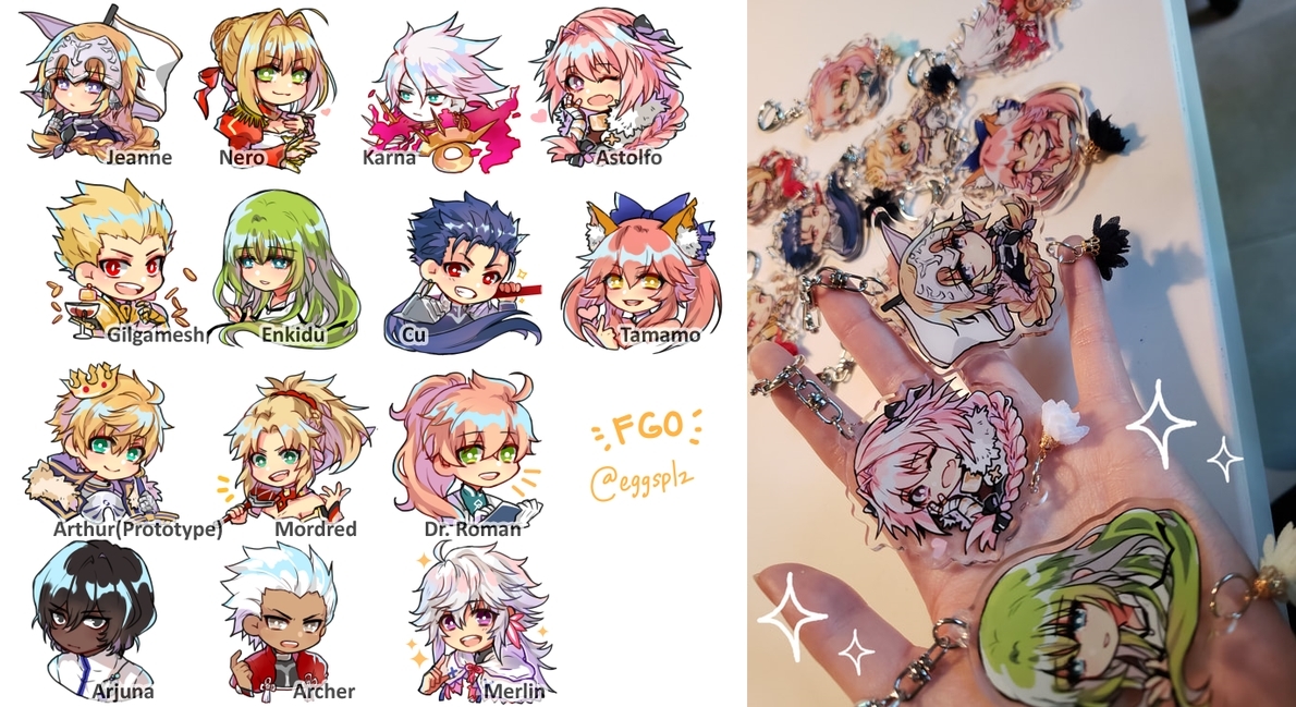 [RT PLEASE]hello! having a sale on some leftover merch-- DM to order!- $10 each, 3 for $25, 5 for $40- double sided w/ hanging accessory- US ship only (due to COVID) please be patient w/ mail!>FREE US SHIP for $40+orders< #FGO    #BNHA  #MyHeroAcademia  #FateGO  #FateGrandOrder