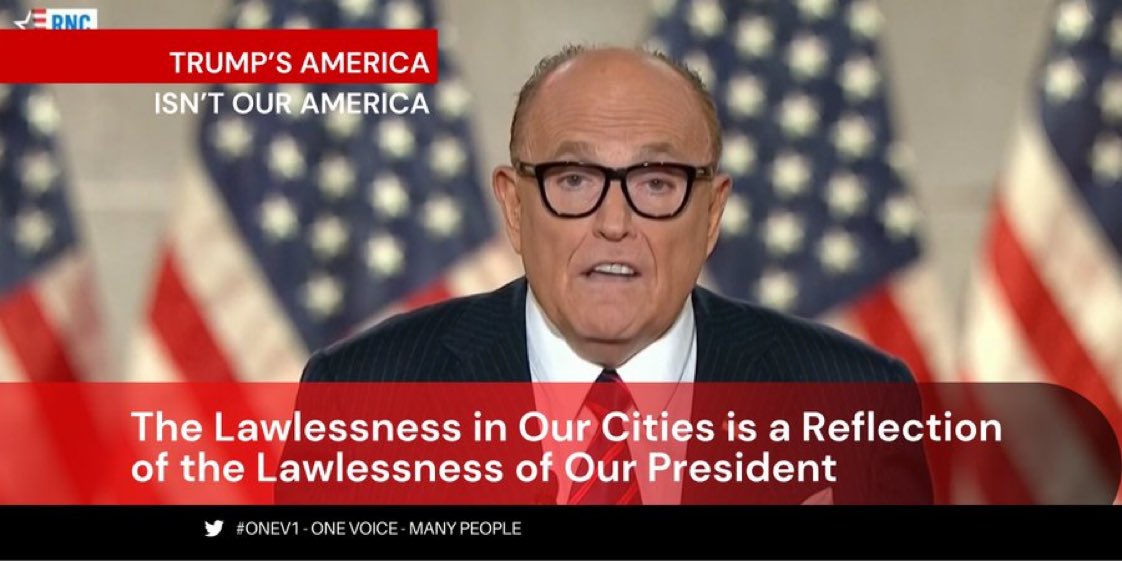 SadieMaeTN's tweet photo. Hey Rudy, this is #TrumpsAmerica and #TrumpsCircus He causes #TrumpChaos at home and abroad. 
#VoteLikeYourLifeDependsOnIt 
#ONEV1 #VoteBidenHarris2020 https://t.co/EglM6AwmCi