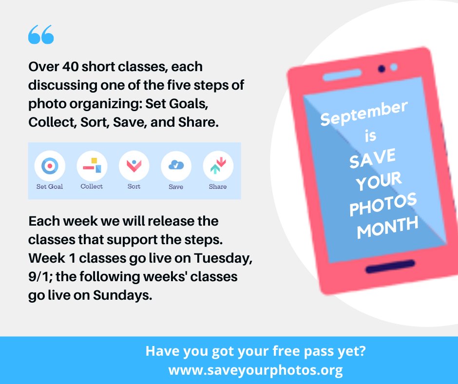 SYPM is only days away. Have you signed up for your free pass to over 40 short classes? saveyourphotos.org
#ThePhotoManagers #AdventuresWithPhotos  #PhotoOrganizing #PhotoOrganising
#Photos #Photographs #DigitalPhotos 
#ShareYourStory #SaveYourMemories 
#Digitizing #Scanning