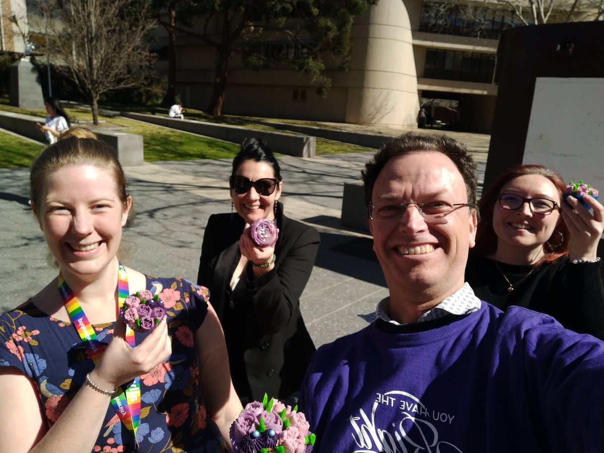 magneticlemur's tweet image. . @MQPhysAstro s  gladly wearing and eating purple today. We strive to continually be a safer and more welcoming place for all #LGBTQIA+ staff and students. Thanks for your leadership around campus @DrMichellePower and @MqQueerCo. @MQBiology