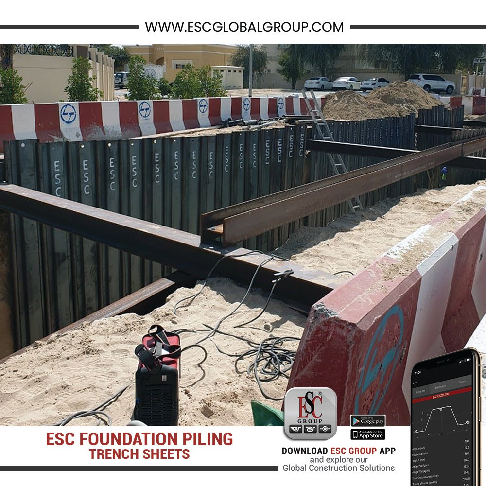 ESCPileSteel's tweet image. Supply of  400mm wide x 4mm thick x 3m long Trench Sheets for L&amp;amp;T’s shoring works #ESCGroup #trenchshoring #trenchsheets