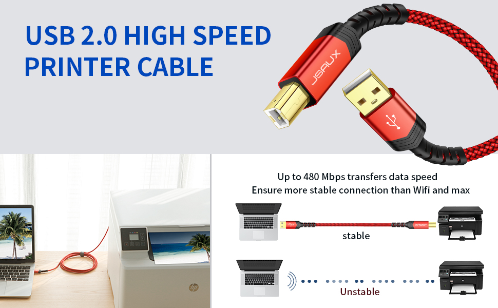 jsauxofficial's tweet image. JSAUX Printer Cable, 10FT USB Printer Cable USB 2.0 Type A Male to B Male Scanner Cord USB B Cable High Speed for HP, Canon, Epson, Dell, Brother, Lexmark, Xerox, Samsung etc and Piano, DAC/ amzn.to/2YJOeiC
#jsaux #printercable #usbcable