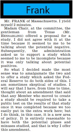 22/ Frank says that initially he saw the GOP’s study amendment as a negative tactic to lay the groundwork to later overturn the bill and was opposed. But then the Obama Administration asked them to include a study.