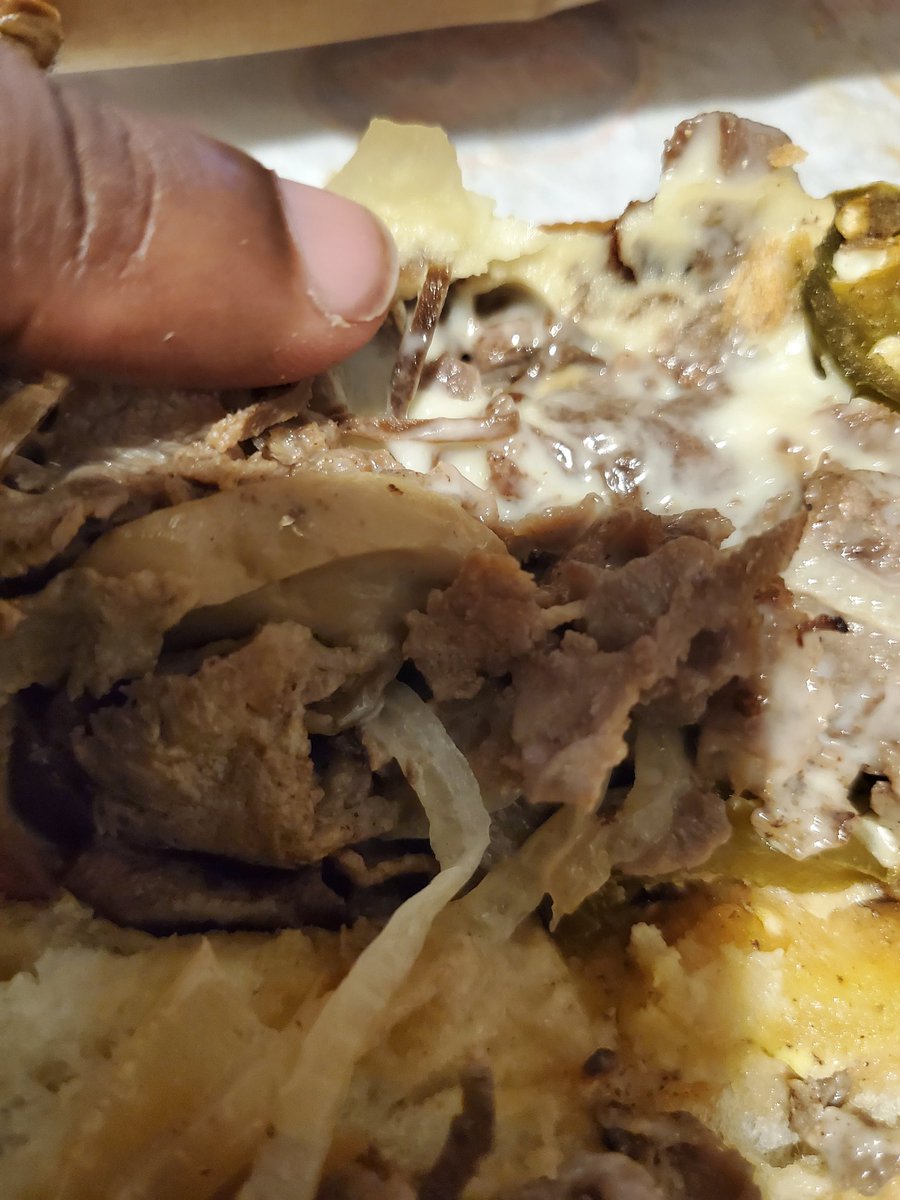 Derric_DJWoo's tweet photo. Jersey mikes putting shredded paper in their cheesesteaks? Wth!!!! @jerseymikes i demand an explanation. This is dangerous! #foodsafety #healthhumanservices #foodpoisoning https://t.co/sE83sG1ID6