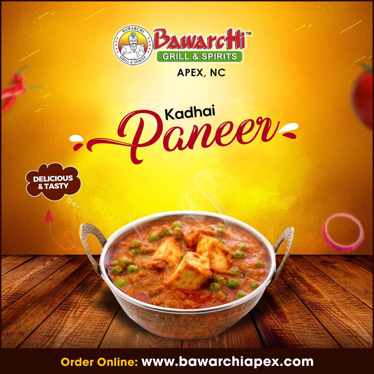 BawarchiApex's tweet photo. Give your celebration a desi twist. Indulge in a bowl of sinful Kadai Paneer!

Order online📲: https://t.co/P8Pw7UiNP1

#beer #wine #Cocktails #bawarchi #flavors #hangout #biryani #Delicious #yummy #loveforfood #southindian #indianrestaurant #bawarchiapex #kadaipaneer #paneer https://t.co/BGfU7Q0Z6b