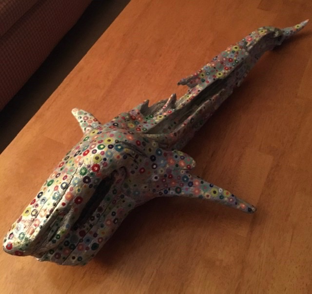 p_mccloskey's tweet photo. Land shark! Dots galore! Don’t get too close or you might catch the dreaded Dotty-20! Mask up! 😊🙃🦈 https://t.co/Wu7QvX9tjD