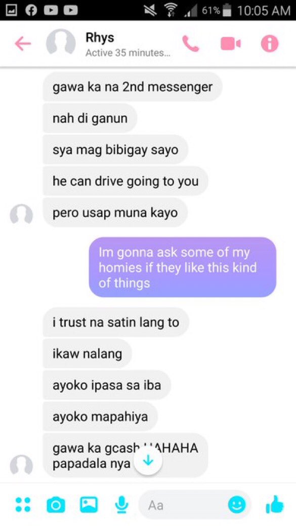 Continuation of Victim 7: Ganito na ganito na ginawa sa akin ni rhys! Pinagawa pa ako ng second acc para makapag usap ako sa nireto nya sa akin. Pero it turns out ang kausap ko pala tropa nya  Named Keith (Di ko nakuha last name nya)