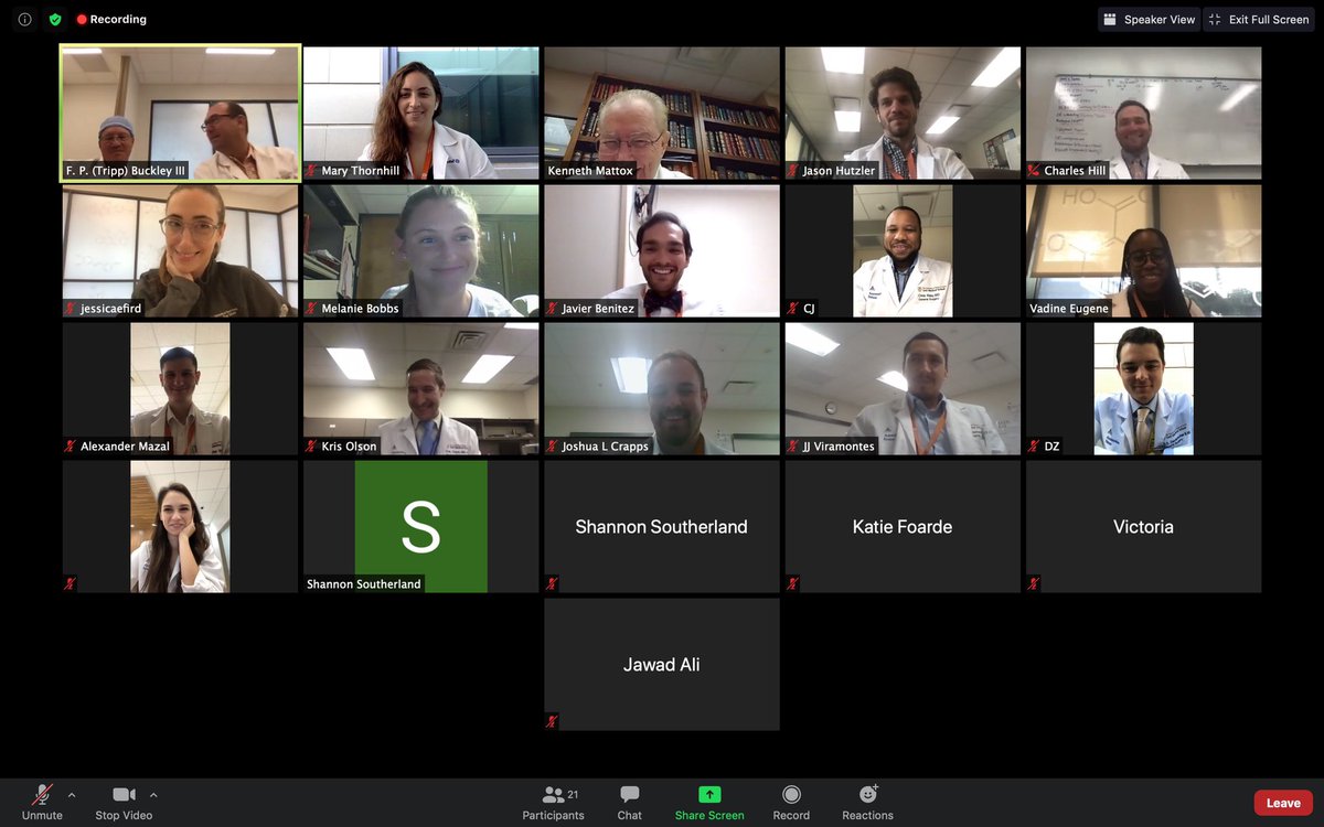 It was an honor to have <a href="/kmattox1/">@Kmattox1</a> join us today for Trauma Case Presentations and a Q&amp;A with the residents! The resident session was moderated by our faculty, Drs. Buckley and Coopwood, who trained under Dr. Mattox
