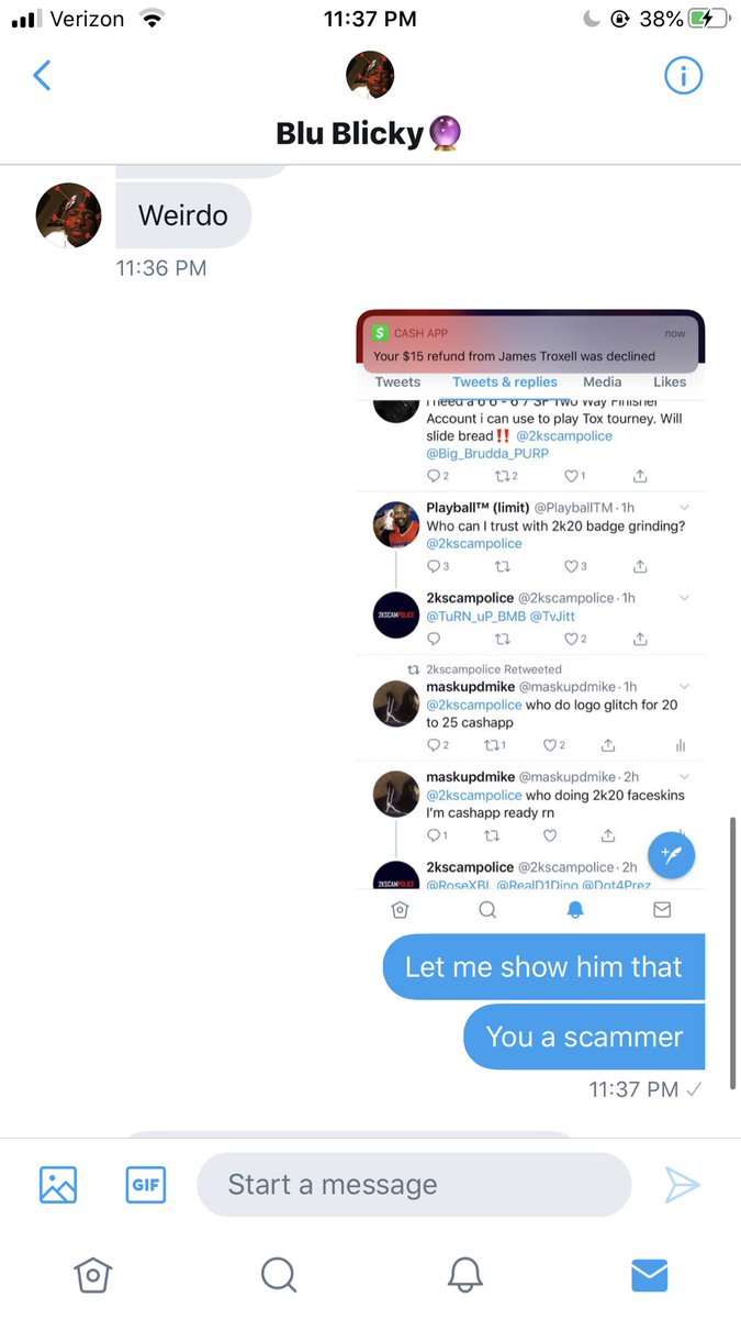 maskupdmike's tweet photo. @2kscampolice @TrulyBlicky proof he just scammed me https://t.co/uOLINjKFdP