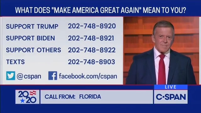 So many Democrats have called into C-SPAN supporting President Trump this week during #RNC2020 that C-SPAN literally changed their call-in structure tonight to make it more even.  

On left: C-SPAN after Biden speech. 

On right: C-SPAN after Trump speech.